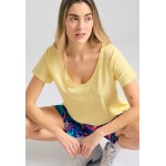 Γυναικείο V-neck t-shirt με raw edges - The essent