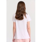 Γυναικείο V-neck μονόχρωμο t-shirt - The essential