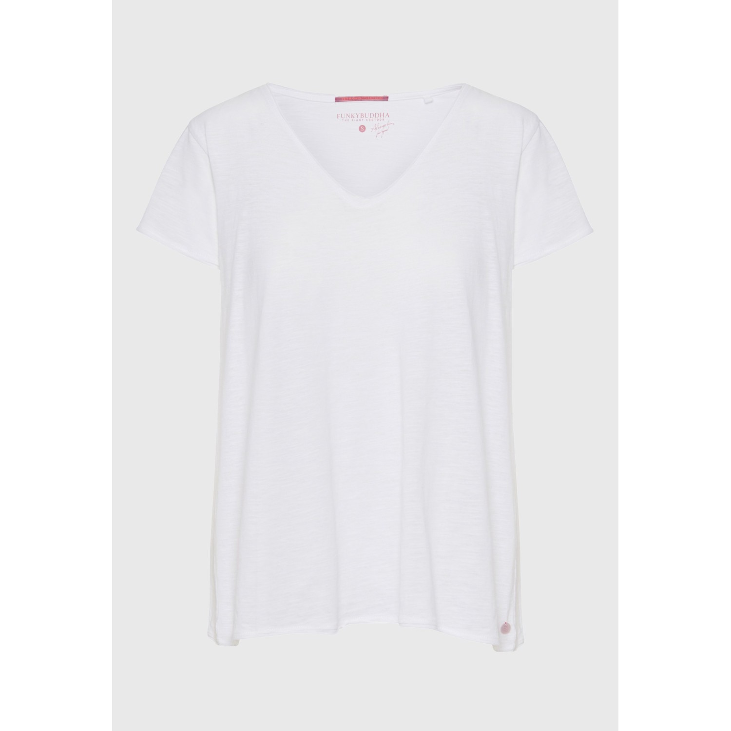 Γυναικείο V-neck μονόχρωμο t-shirt - The essential