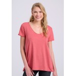 Γυναικείο V-neck μονόχρωμο t-shirt - The essential