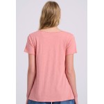 Γυναικείο V-neck μονόχρωμο t-shirt - The essential