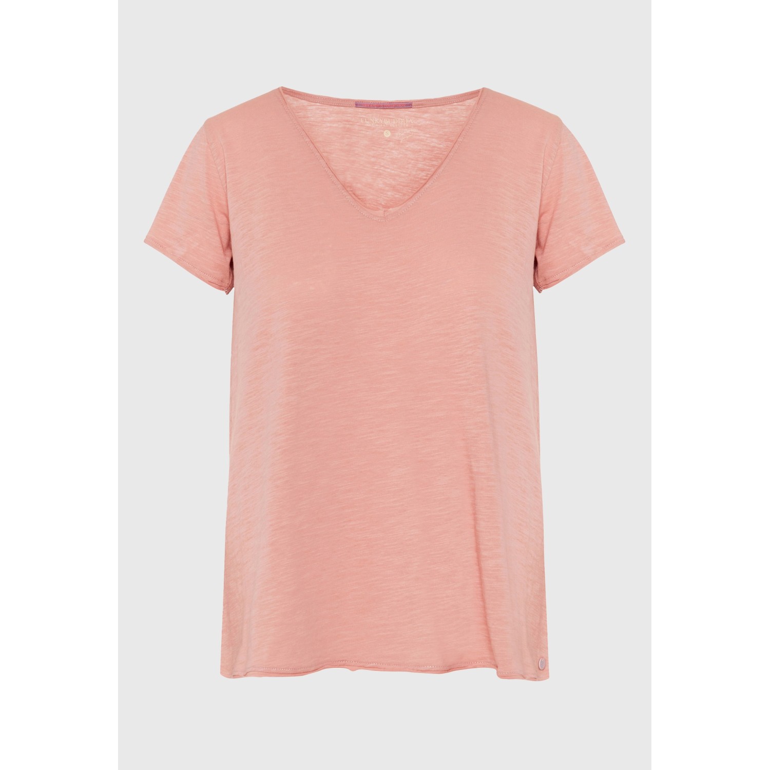 Γυναικείο V-neck μονόχρωμο t-shirt - The essential
