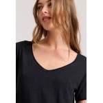 Γυναικείο V-neck μονόχρωμο t-shirt - The essential