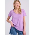 Γυναικείο V-neck μονόχρωμο t-shirt - The essential