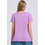 Γυναικείο V-neck μονόχρωμο t-shirt - The essential