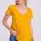 Γυναικείο V-neck μονόχρωμο t-shirt - The essential