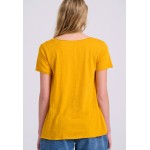 Γυναικείο V-neck μονόχρωμο t-shirt - The essential