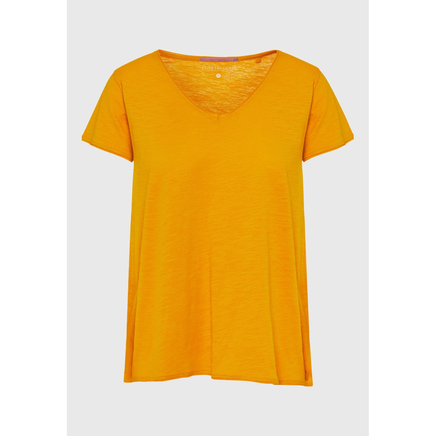 Γυναικείο V-neck μονόχρωμο t-shirt - The essential