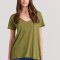 Γυναικείο V-neck μονόχρωμο t-shirt - The essential