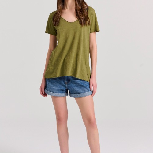 Γυναικείο V-neck μονόχρωμο t-shirt - The essential Γυναικείο V-neck μονόχρωμο t-shirt - The essential