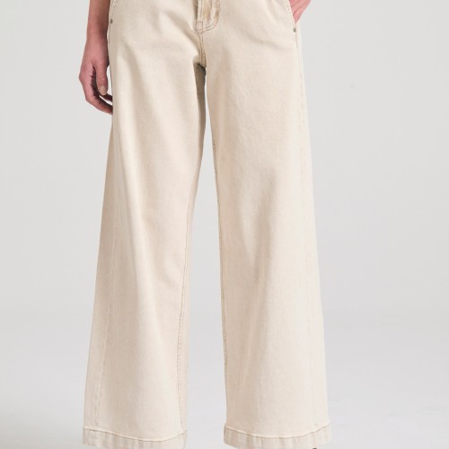 Γυναικείο wide leg garment dyed τζιν παντελόνι
