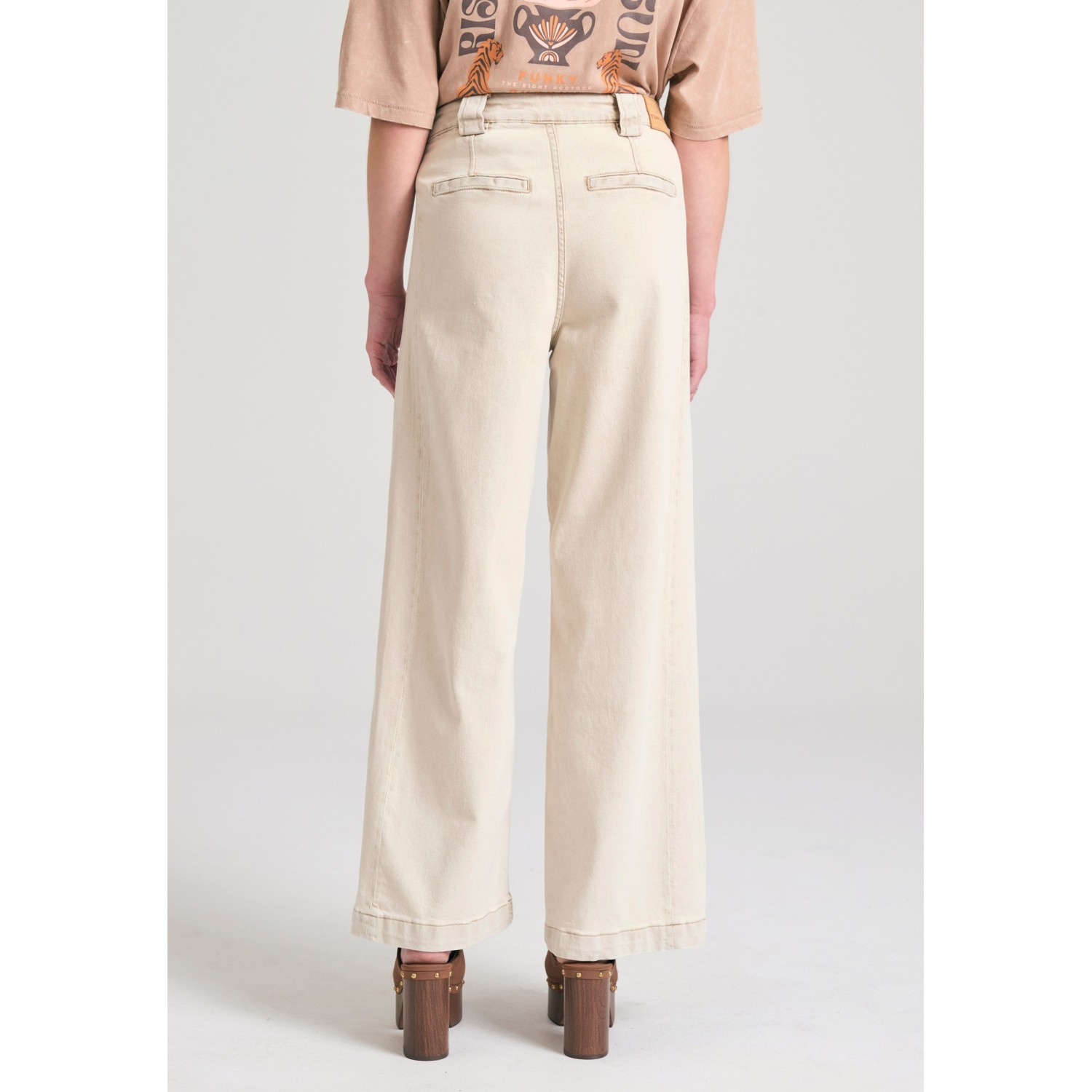 Γυναικείο wide leg garment dyed τζιν παντελόνι