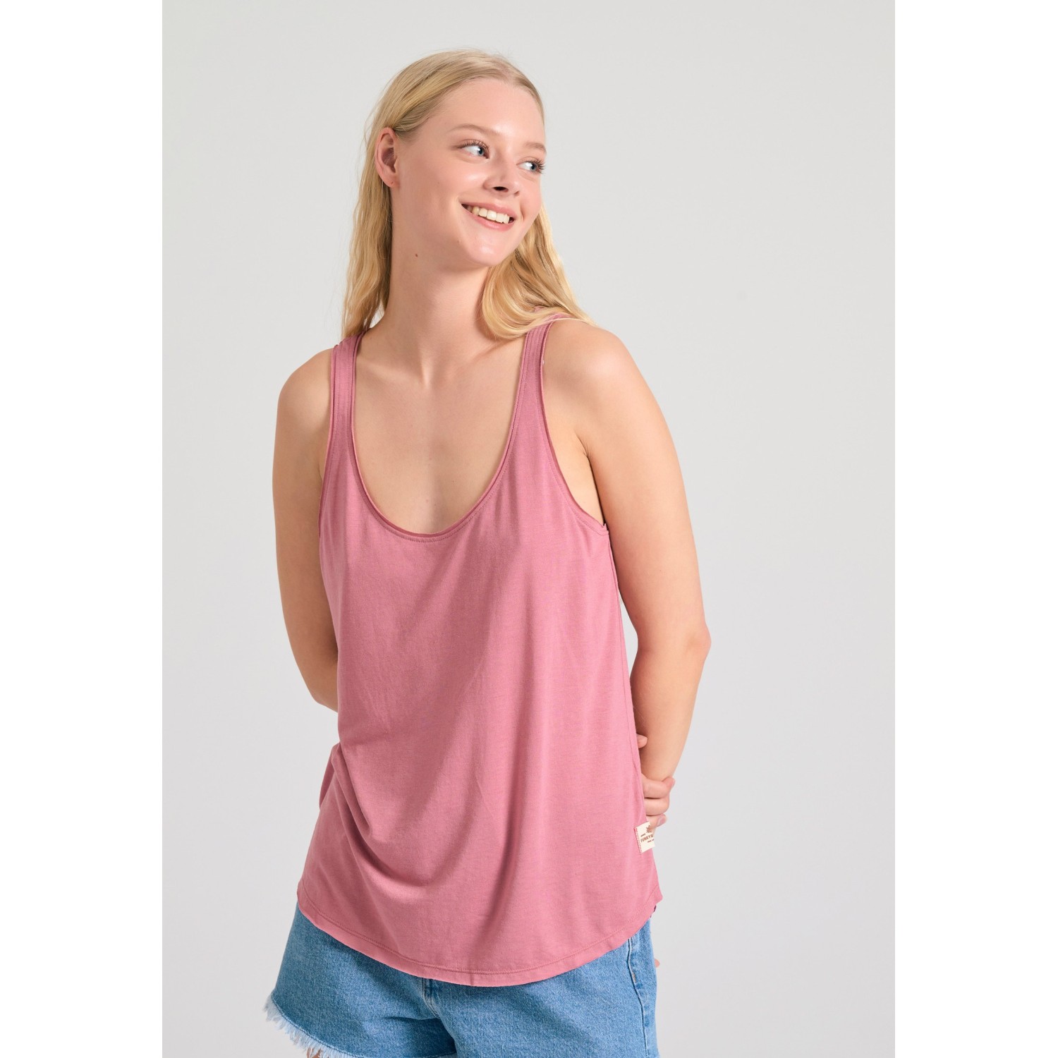 Γυναικείο μονόχρωμο tank top από βισκόζη