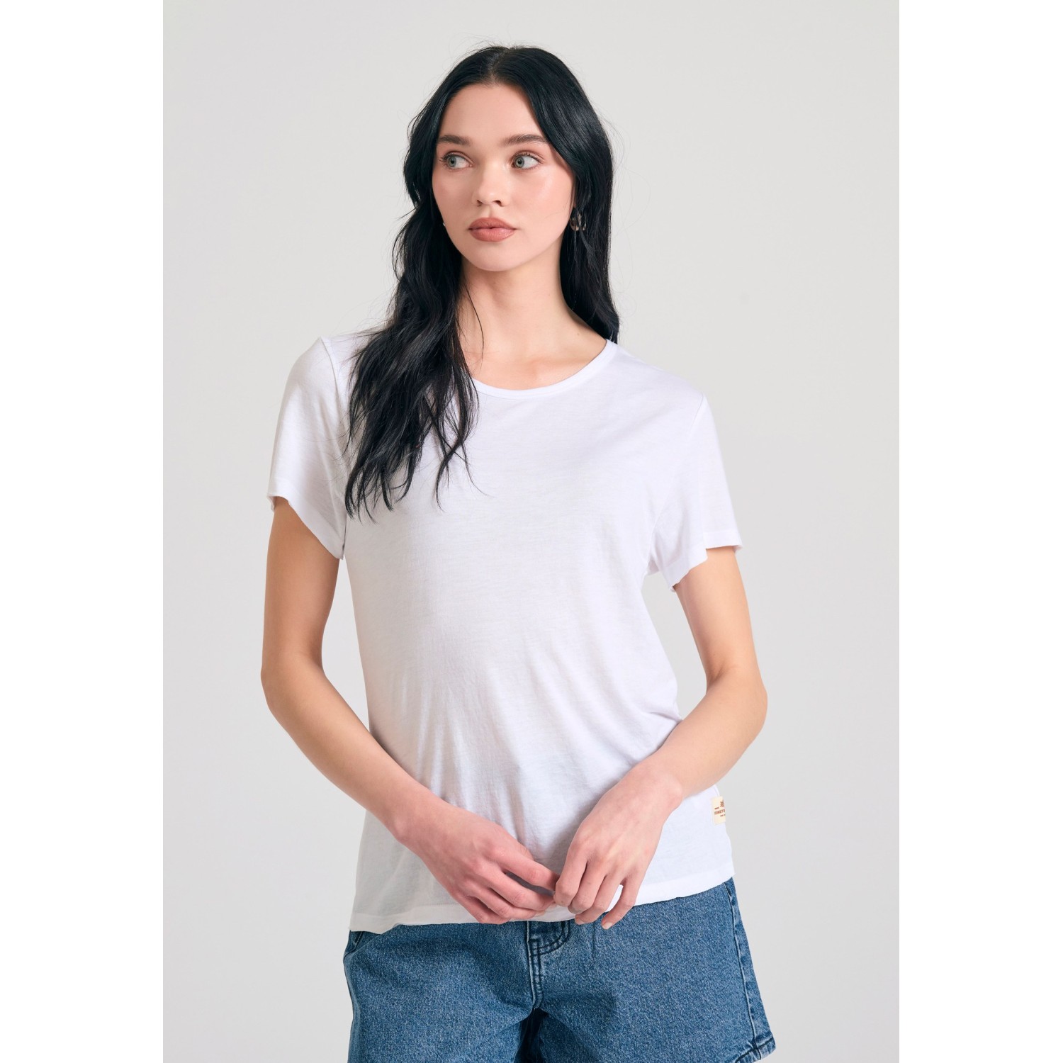 Γυναικείο μονόχρωμο t-shirt από βισκόζη