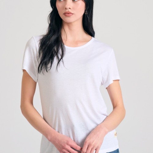 Γυναικείο μονόχρωμο t-shirt από βισκόζη