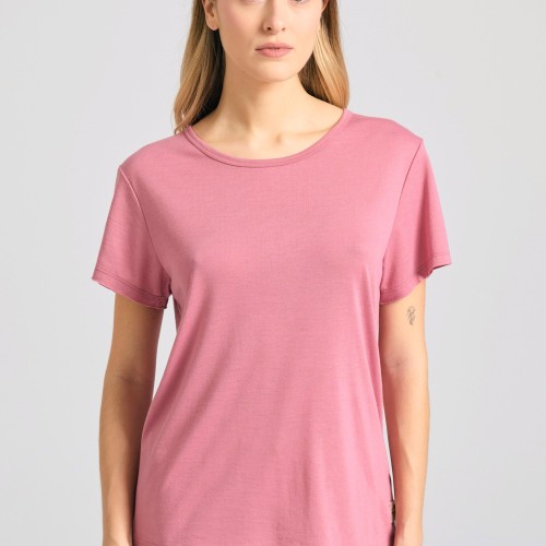 Γυναικείο μονόχρωμο t-shirt από βισκόζη