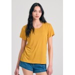 Γυναικείο μονόχρωμο t-shirt από βισκόζη