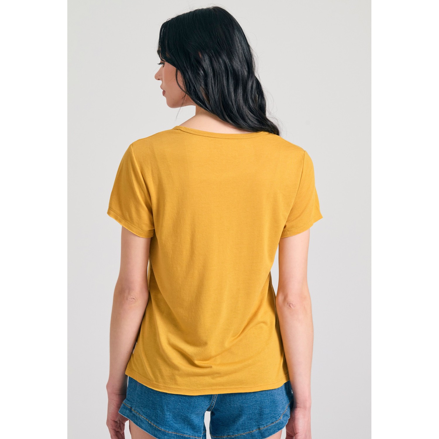 Γυναικείο μονόχρωμο t-shirt από βισκόζη