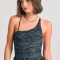 Εμπριμέ off shoulder κορμάκι με τούλι