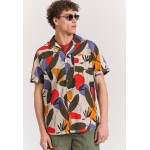 Κοντομάνικο relaxed fit linen blend πουκάμισο φλορ
