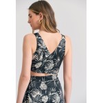 Κρουαζέ cropped top με all over τύπωμα