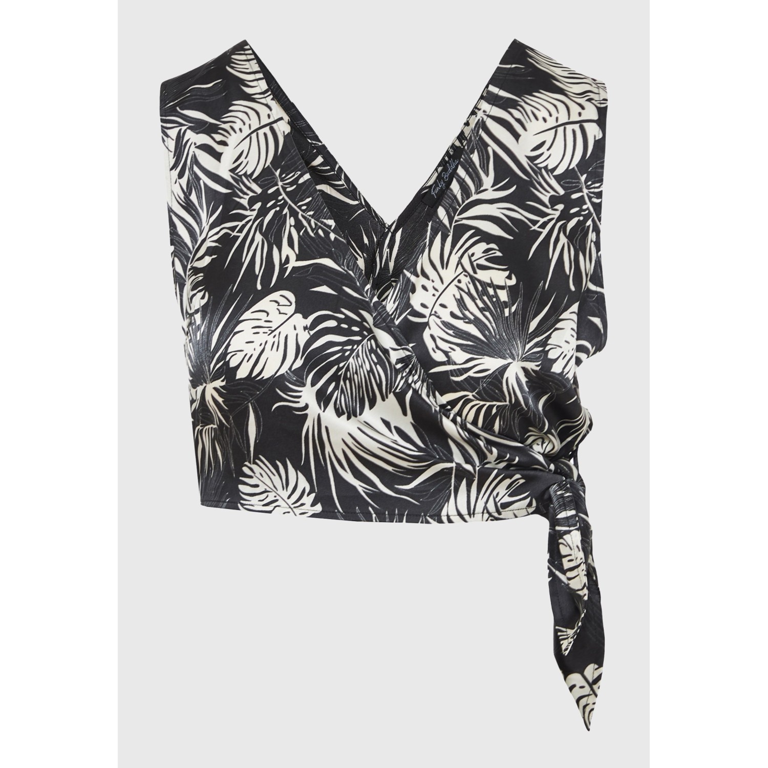Κρουαζέ cropped top με all over τύπωμα