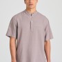 Λινή κοντομάνικη πουκαμίσα relaxed fit