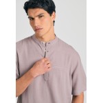 Λινή κοντομάνικη πουκαμίσα relaxed fit