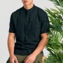 Λινή κοντομάνικη πουκαμίσα relaxed fit