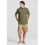 Λινή κοντομάνικη πουκαμίσα relaxed fit