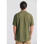 Λινή κοντομάνικη πουκαμίσα relaxed fit