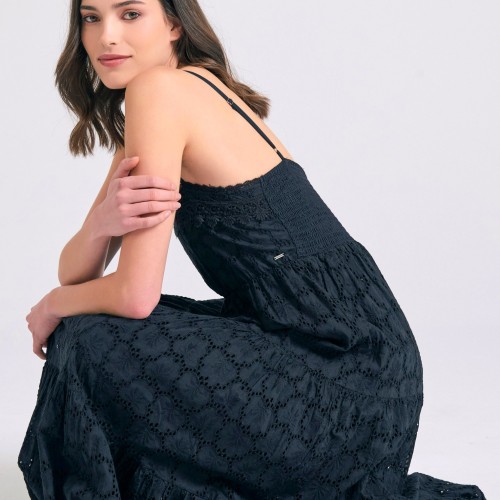 Μάξι embroidery φόρεμα με βολάν Μάξι embroidery φόρεμα με βολάν