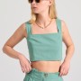 Μονόχρωμο βαμβακερό cropped top
