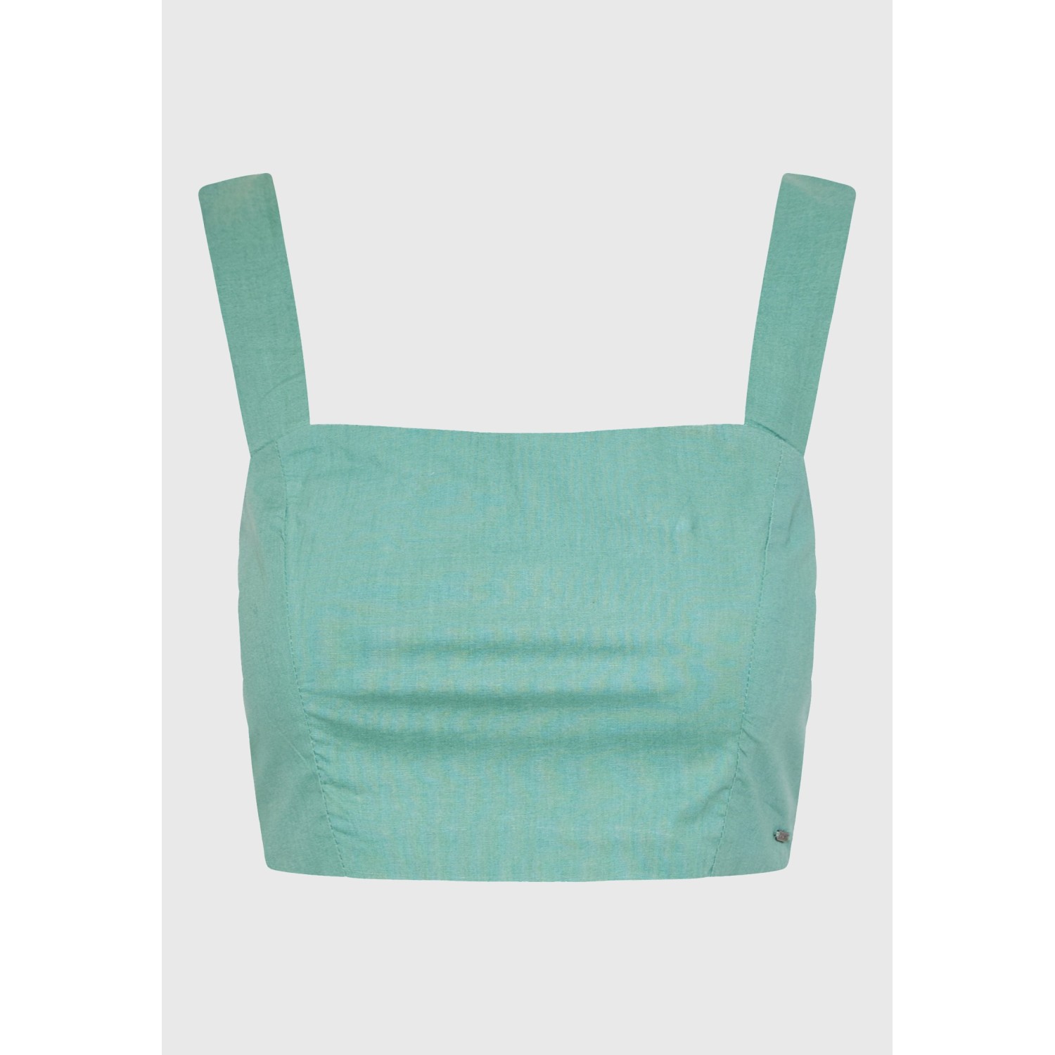Μονόχρωμο βαμβακερό cropped top