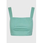 Μονόχρωμο βαμβακερό cropped top