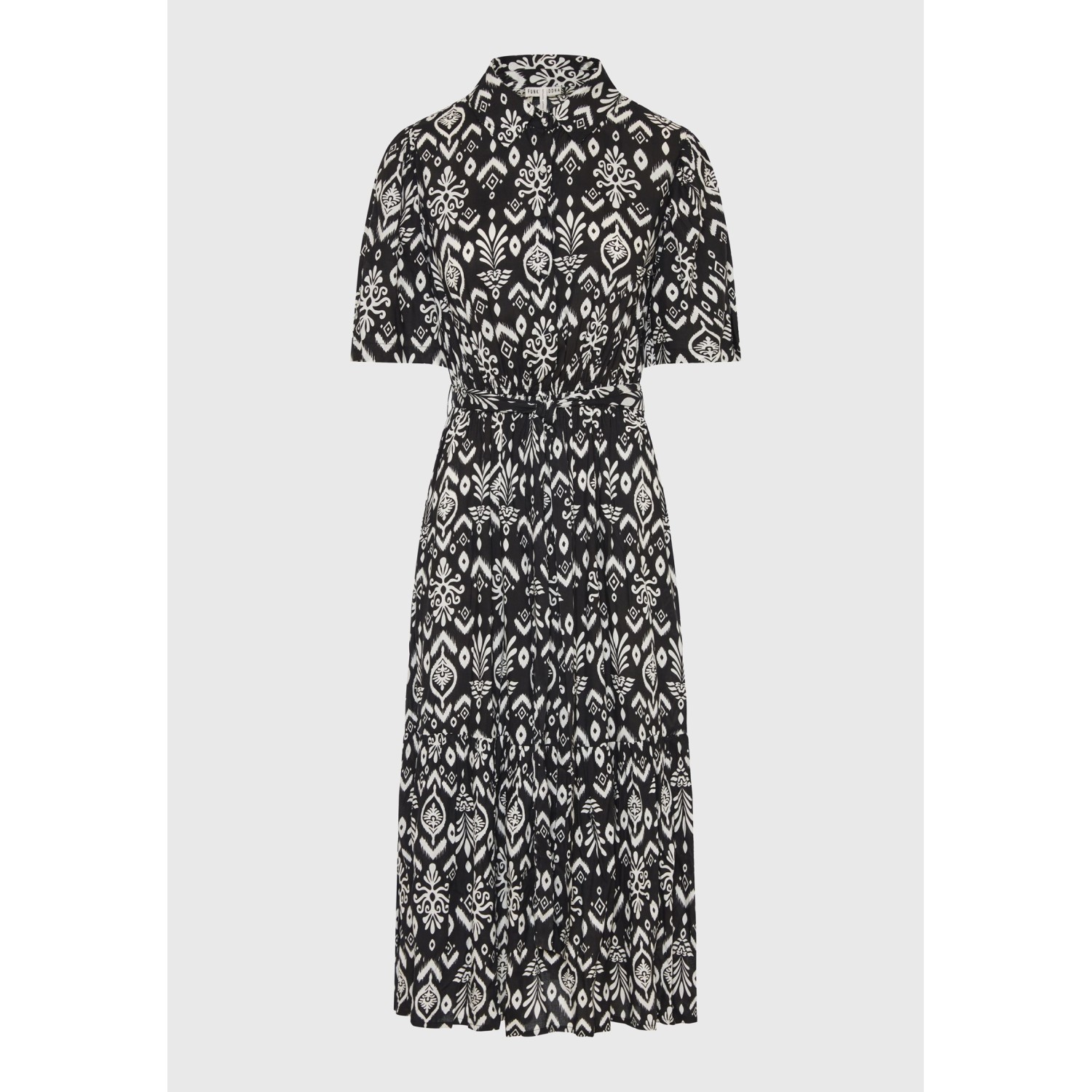 Σεμιζιέ εμπριμέ μάξι φόρεμα με βολάν σε boho look