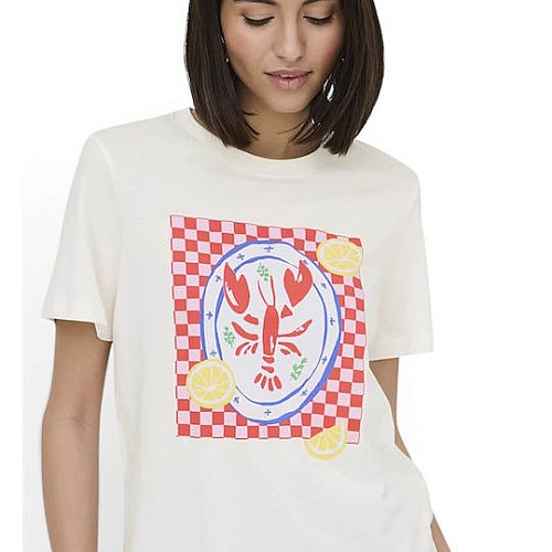 Γυναικεία Κοντομάνικη Μπλούζα με Print JDY BY ONLY