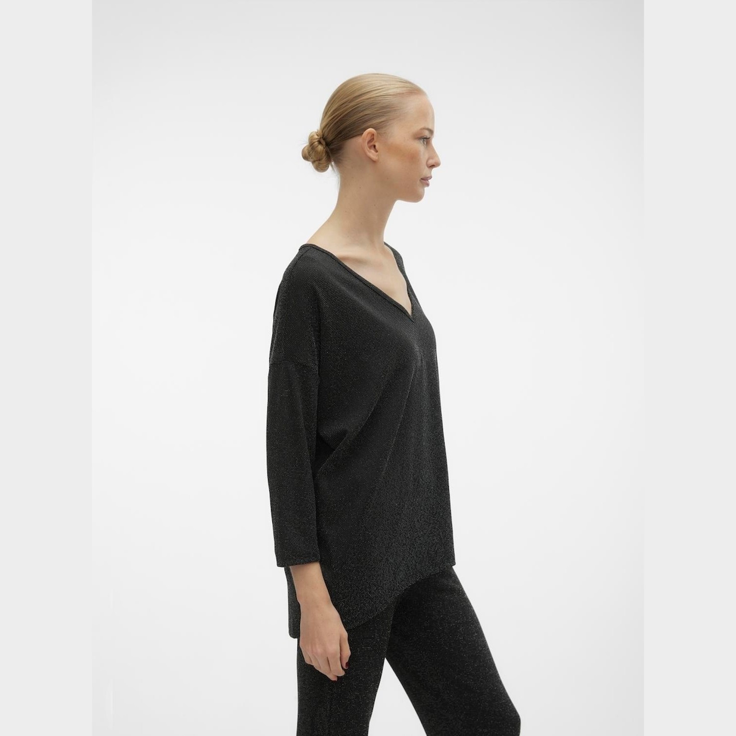 Γυναικεία Πλεκτή Μπλούζα Kanva 3/4 V-Neck Vero Moda