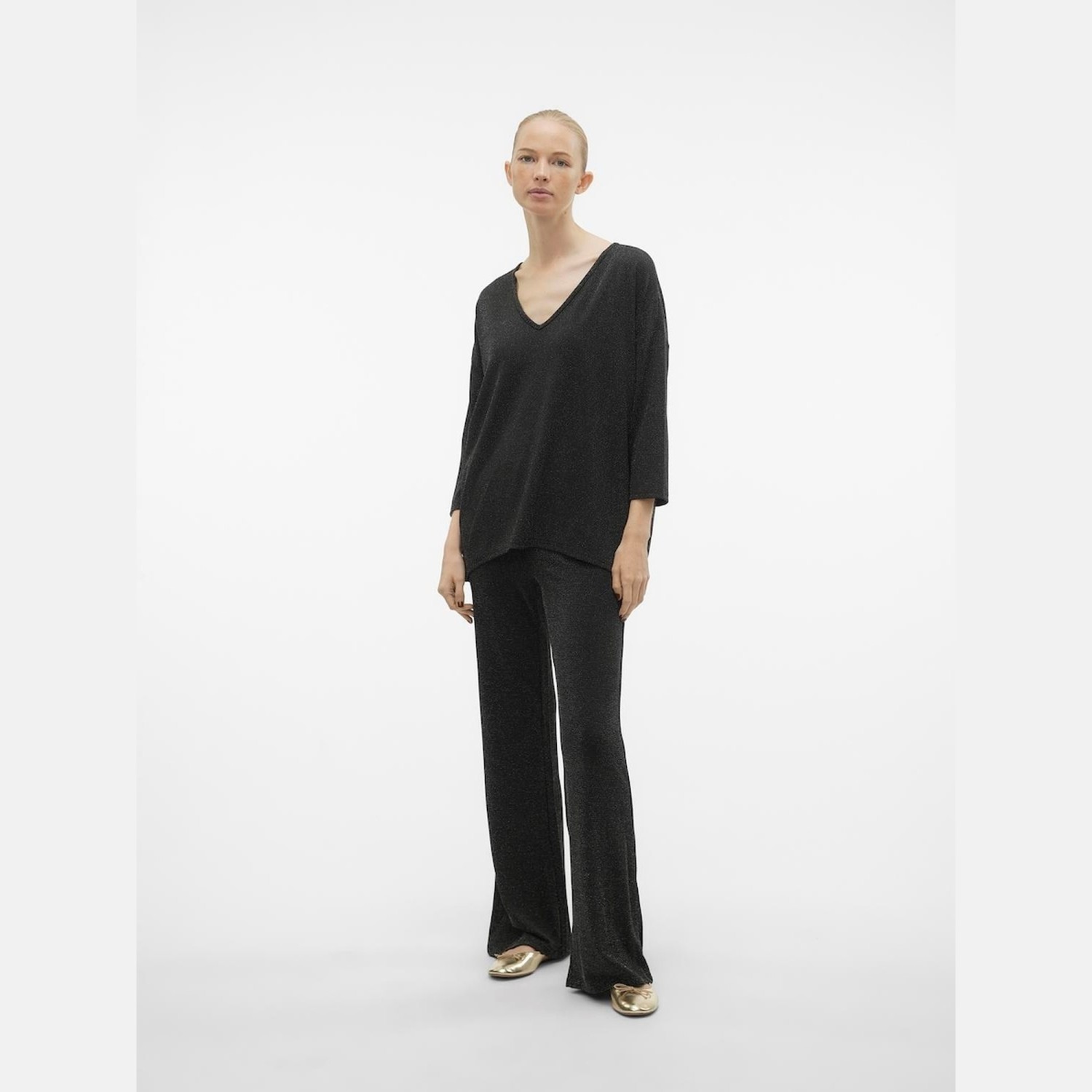 Γυναικεία Πλεκτή Μπλούζα Kanva 3/4 V-Neck Vero Moda