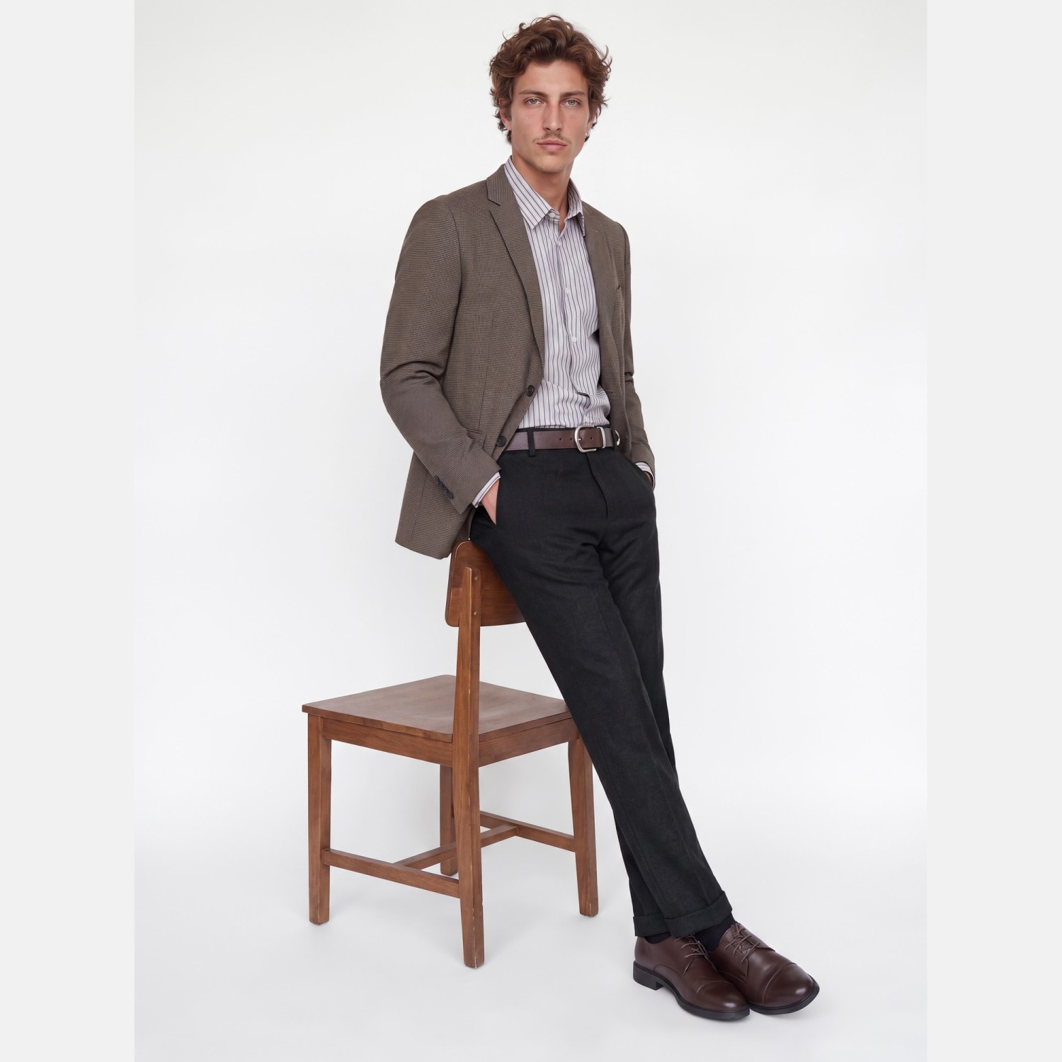 Ανδρικό Παντελόνι Chino με Τσάκιση JACK & JONES Ανδρικό Παντελόνι Chino με Τσάκιση JACK & JONES