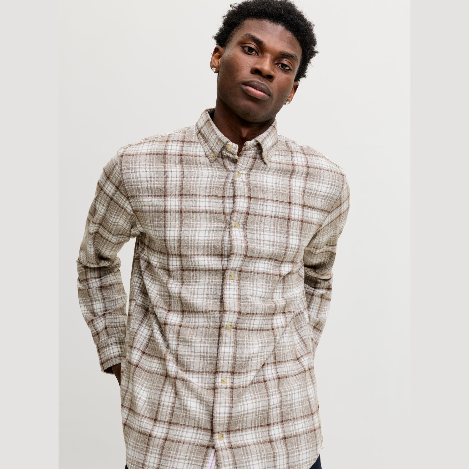 Ανδρικό Πουκάμισο Καρό με Μακρύ Μανίκι JACK & JONES