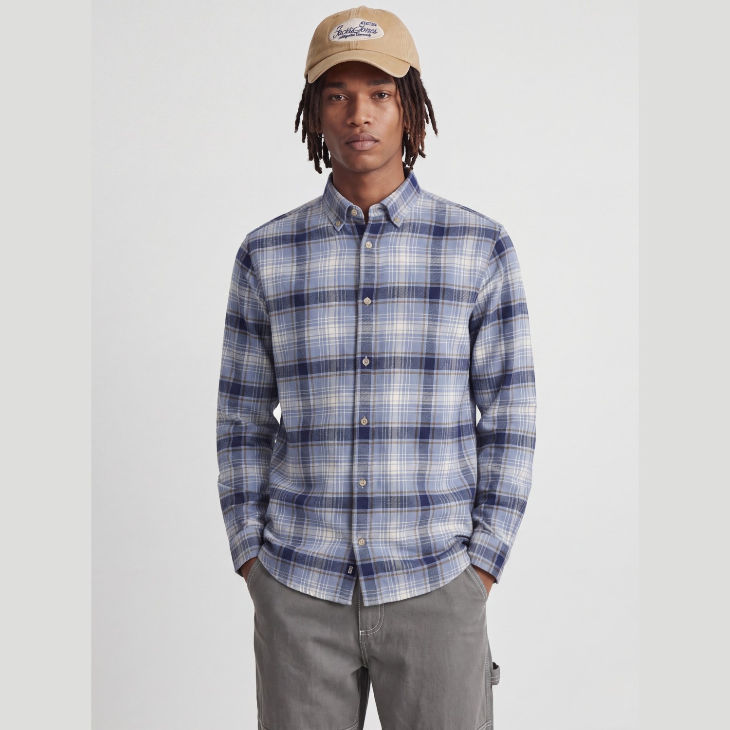 Ανδρικό Πουκάμισο Καρό με Μακρύ Μανίκι JACK & JONES
