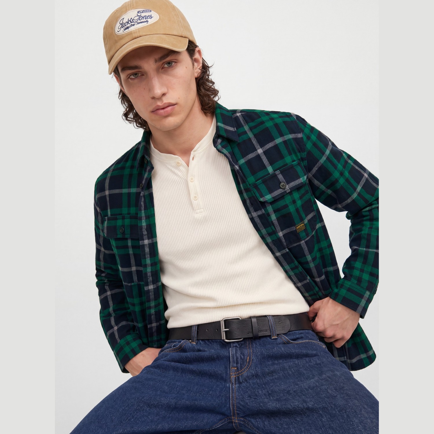 Ανδρικό Καρό Πουκάμισο Overshirt Μακρύ Μανίκι JACK & JONES