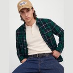 Ανδρικό Καρό Πουκάμισο Overshirt Μακρύ Μανίκι JACK & JONES