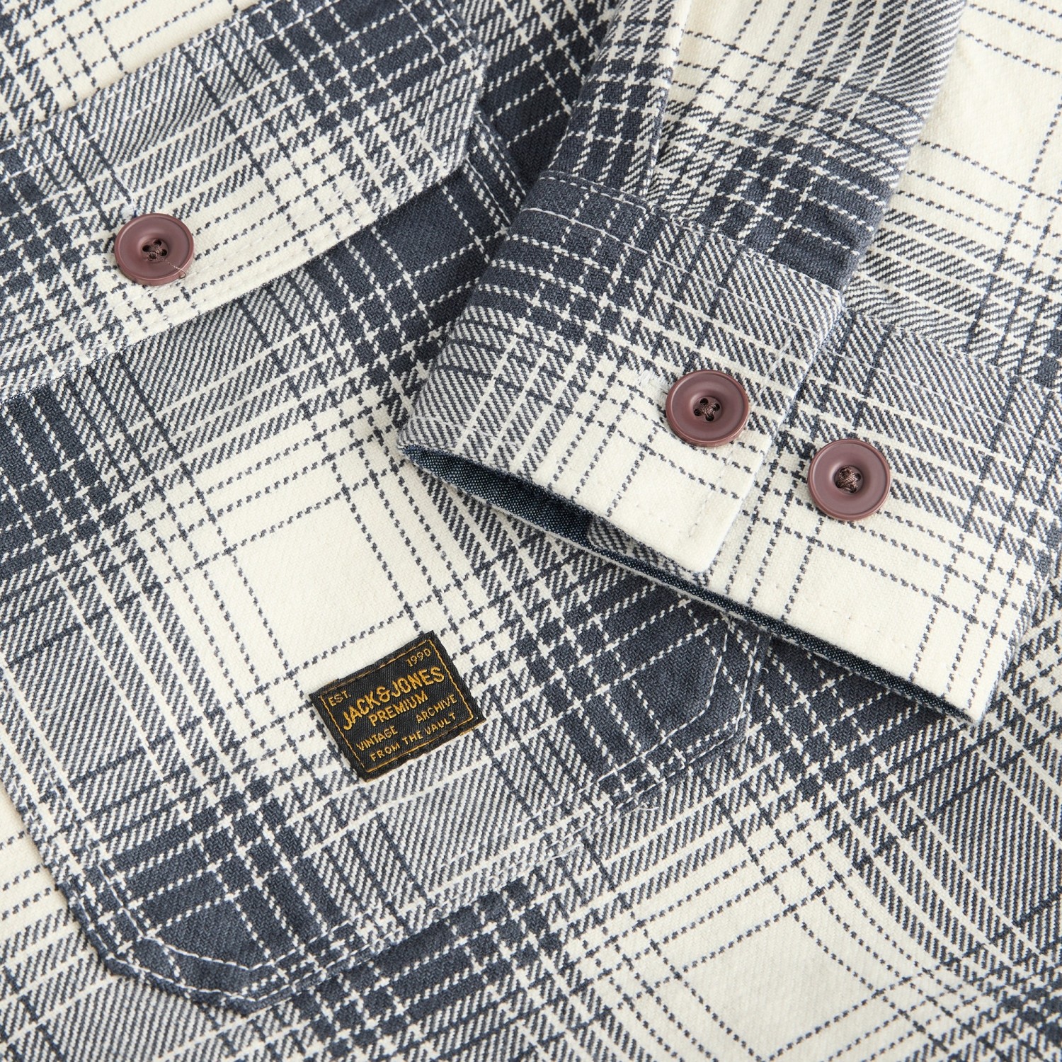 Ανδρικό Καρό Πουκάμισο Overshirt Μακρύ Μανίκι JACK & JONES
