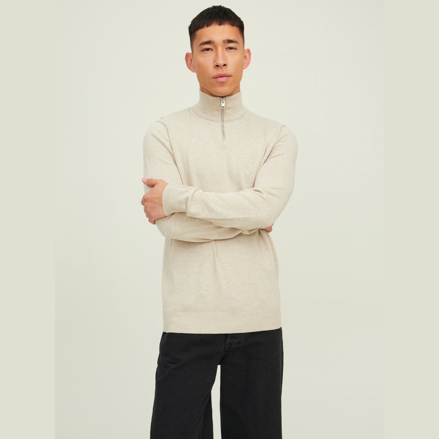 Ανδρικό Πουλόβερ με Half Zip Γιακά JACK & JONES