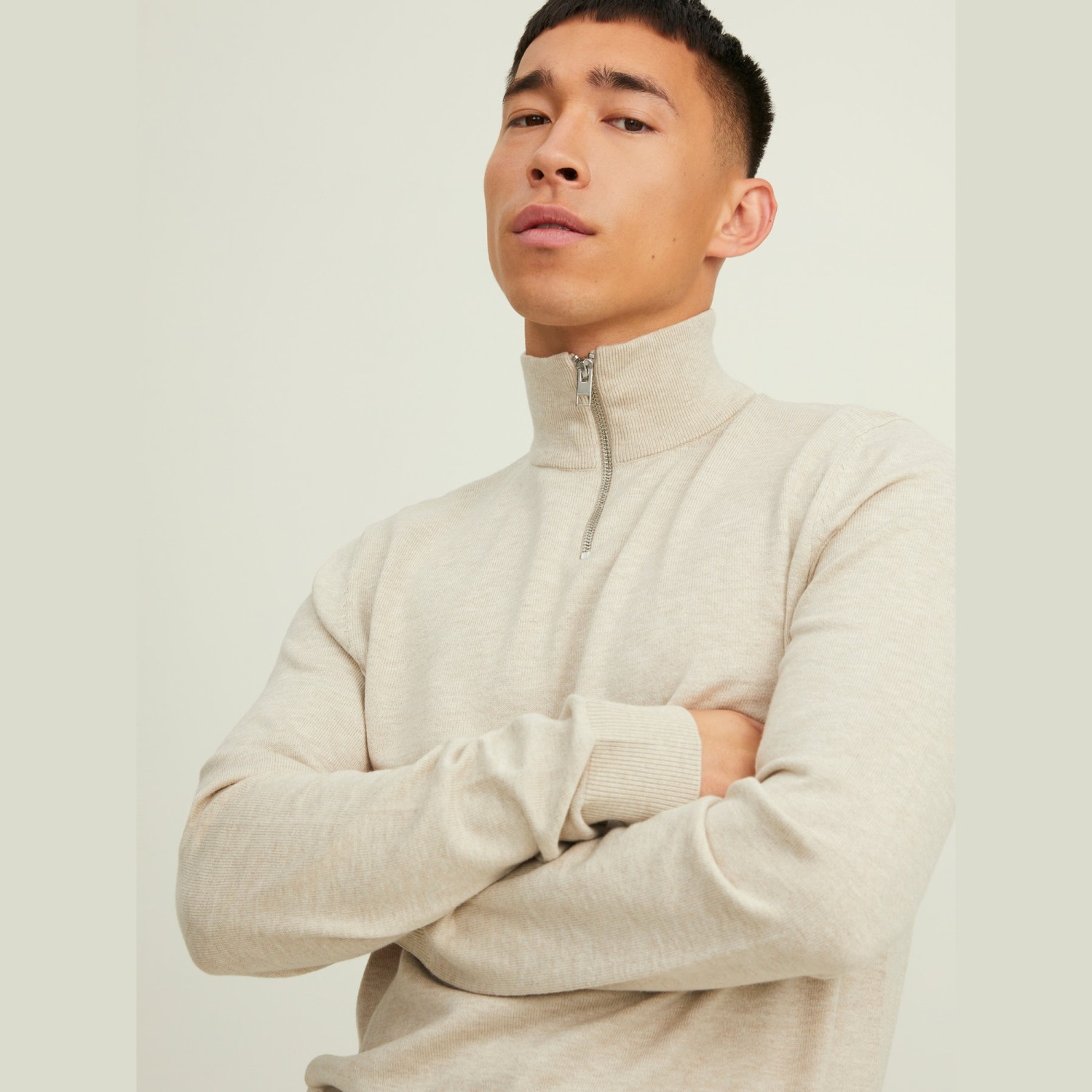 Ανδρικό Πουλόβερ με Half Zip Γιακά JACK & JONES