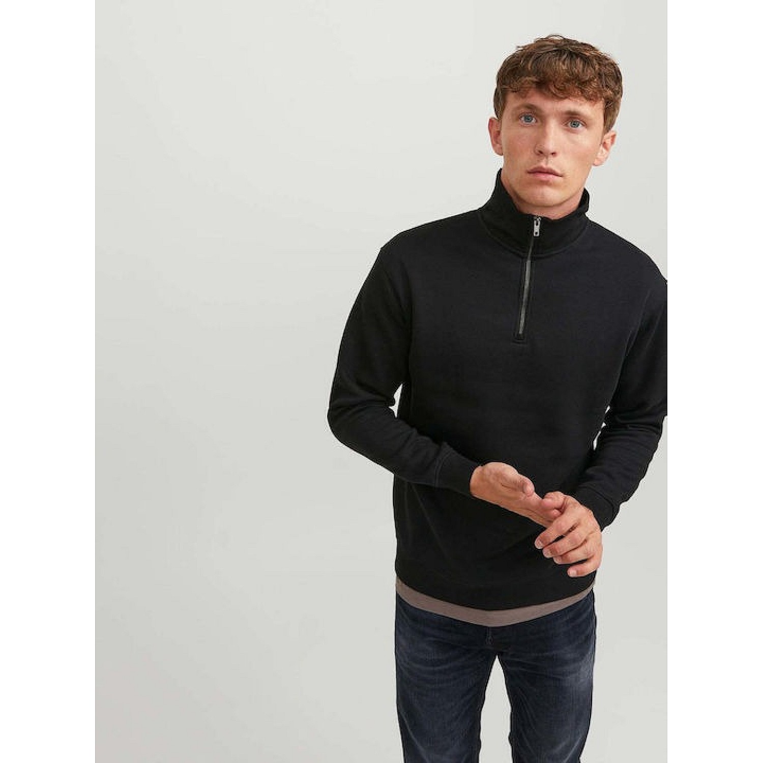 Ανδρικό Φούτερ με Half Zip Yakά JACK & JONES