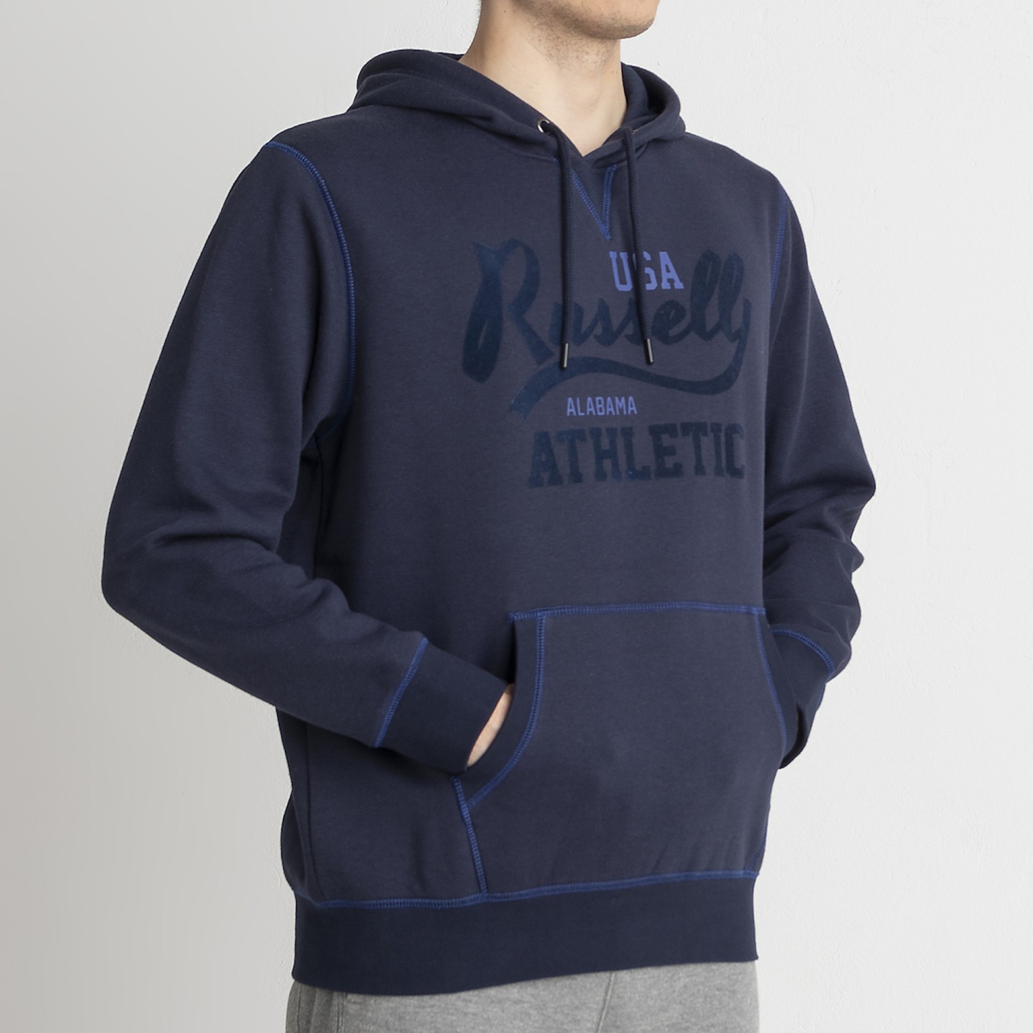 Ανδρική Μπλούζα Φούτερ με Κουκούλα Tonal Athletic RUSSELL ATHLETIC