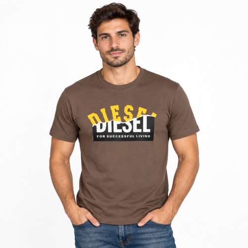 Ανδρική Μπλούζα Κοντομάνικη με Logo Print DIESEL